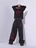 Year Y2K Jeans Men's Wear Hip-Hop Retro Skull Water Washed Loose Jeans Casual Wide-Legged