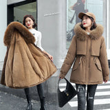 Medium And Long Style To Overcome The Female 2024 Winter New Korean Version Of The Thick Loose Warm Padded Clothes Large Size Women's Cotton Clothes-Outfit