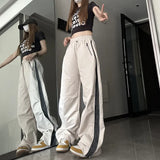Side Zip Up Contrasting Straight Leg SweatpantsOutfit