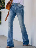 The Monkey Elastic Wide Leg Horn Jeans Woman-Outfit