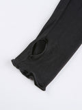 Women Thumbhole Long Sleeve Bolero Shrug Solid Color Open Front Cropped Cardigan Top Bodycon Slim Fit Sunscreen Arm Cover