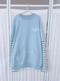 Y2k Fake Two Pieces Sweatshirt Women Japanese Cartoon Embroidery Pullover Hoodies Loose Harajuku Streetwear Kawaii