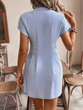 Short-Sleeved Women's Shirt Skirts In The New Women's Short-Sleeved Striped Dress In The Summer Of