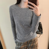 New Slim T-Shirt With Long Sleeves And A Round Collar Shirt In Autumn And