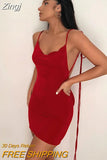 Spaghetti Strap Elegant Draped Mini Dress for Women Outfit Summer Sleeveless Backless Sexy Party Club Dresses