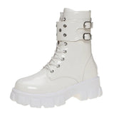 Zingj Buckle Thick Heel Martin Boots Autumn 2024 New Comfortable Short Boots 43 Plus Size Women's