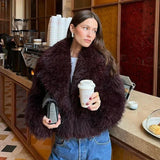 Teddy Burgundy Faux Fur Coat- Outfit