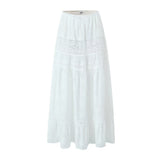 French Holiday Lace Spliced Blouse Lace Long Dress Suit In
