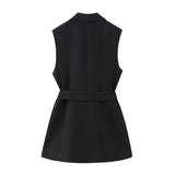 Summer Style With Belt Dress Vest 7848187 Vertical Trousers