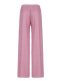 Hit Color Striped Knitted Casual Pants Commute Daily Lazy Feeling Loose Straight Tube Wide-Legged Trousers Girls
