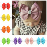 piece Sweet Color Kids Bow Headband Silver Ribbon Bows with Thin Hairband Photography Props Girls Bow Tiara Headwrap