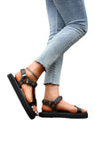 Zingj New Summer Platform Print Velcro Sandal Women's Plus-Size Belt Buckle Simple Beach