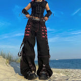 Early Spring New Women's Wear Loose Color Striped Mesh Stitching Dark Chain Ribbon Woven