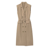 New Autumn Style Double-Breasted Dress With Belt Trench Coat