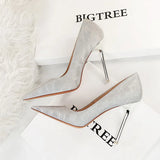 Zingj Retro High Heel Shallow Pointed Thin Heel Super High Heel Sexy Nightclub Women's Shoes High Heels Single
