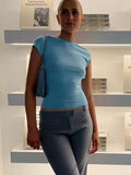 Sleeve Backless Tops Women Multi Ways Wear 2024 Skinny Basic Summer Slim Cropped Cut Out Sexy T Shirt Crop