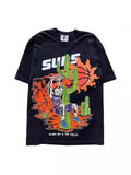Men's T-Shirt Pure Cotton Street Clothing Animation Leisure Oversized Basketball Printed Short-Sleeved Shirt