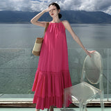 Zingj Summer New Women's French Design Sense Pure To Fold Layer Hollow Seaside Beach Holiday