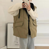 Fake Two Down Vest Women 2024 Winter New Fashion Thick Warm Hoodie Money Sleeveless Vest Coat Tide-Outfit