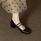 Zingj Versatile Silver Mary Jane Shoes Women 2023 Spring And Autumn Thick Heel With A Word Buckle Belt Shallow Mouth Heel Single