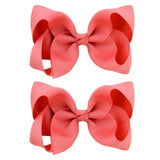 4'' Cute Solid Grosgrain Ribbon Bowknot Hair Clips For Girls Handmade Hairpins Barrettes Headwear Kids Hair