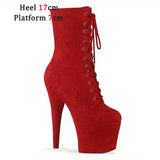 Voesnees 20CM Suede Sexy Hate Day High Boots 17CM Round Toe Pole Dance High Heels Nightclub Model Catwalk Platform Shoe Big