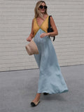 Patchwork V-neck Strapless Maxi Dress Female Sleeveless Spring Slim Elegant Fashion Party Dress For Women Long Dress