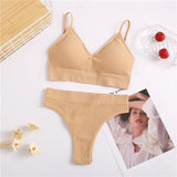 Underwear Set Women Seamless Bra Set Wireless Bra Sexy High Waisted Female Underpants Comfortable Basic Bralette