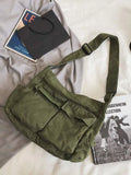Large Canvas Satchel Bag- Outfit