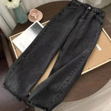 Zingj Straight Jeans For Men Retro Hip-Hop Goth Street Clothing Harajuku Men's Casual Pants 211-1-Outfit