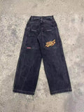 Jeans Street Clothing Original Hip-Hop Retro Punk Embroidered Loose Jeans Male