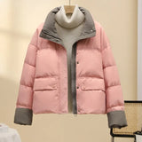 Winter 2024 New Korean Version Loose Cotton-Padded Coat And Thick Cotton-Padded Jacket-Outfit