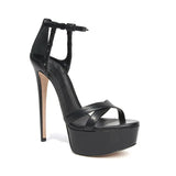 Lady Large-Size Waterproof Table Rivets Ultra-High Heel Sandals