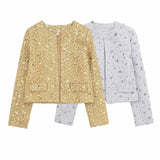 New Series Of Beads Decorated With Round Collar Fashion Jacket