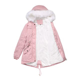 Winter Jacket Women Parka Fashion Long Coat Wool Liner Hooded Parkas Slim With Fur Collar Warm Snow Wear Padded Clothes