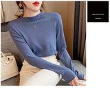 Zingj Collar Bottomed Sweater Women's Long-Sleeved Autumn And Winter Sweaters Wear Loose Knitted Blouses In Thin