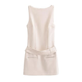 Spring Dress With Belt And Short Dress