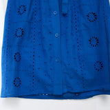 Spring Style With Belt Hollowed-Out Embroidery Slim Dress