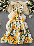 Dress Women's French Retro High-End Waist Dress Shows Lean Temperament, Swinging Vest And Long