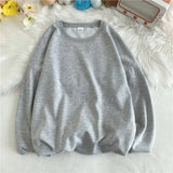 Korean New Women Basic O Neck Sweatshirt Spring Oversized Solid 12 Colors Hoodies 2022 Girls Casual Harajuku
