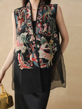 Chinese Style Chinese Style Tang Dynasty Black Waistcoat Women's Summer Vest Unique Super Beautiful Jacket