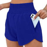 Women's Sports Shorts Quick-Dry Loose Leisure High-Waist Side Zipper Fitness Yoga Three-Point