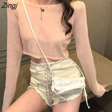 Women Solid Color Loose Crop Top Female Thin Breathable Clothing All-match High Street Cool Hip-hop Leisure Lady