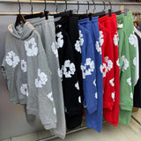Sweater Suit DENIM Kapok End-Leg Leisure Hoodie Trendy Men's And Women's Sports
