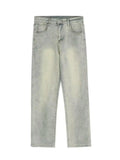 Vintage Jeans Men's 2024 New Loose Straight Tube Ruffian High Street Vibe Trousers Tide Card