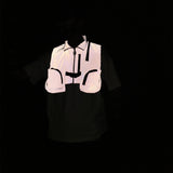 Autumn And Winter Function Dazzle Color Reflective Overalls Vest Vest Stereo Pocket Versatile Short Coat Men's Clothing-Outfit