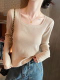 Zingj Sweater 2023 Early Autumn New Women's Autumn Coat With Square Collar Bottomed Sweater And Short Slim