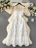 Sensation Socialite Dress Dress Heavy Industry Embroidery Three-Dimensional Lace Dress Design Sense Suspender