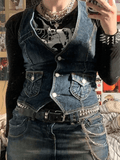 Button Front Denim Corset Top- Outfit