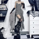 Summer 2024 New Street Hot Girl Personality Hole Texture Irregular Dress